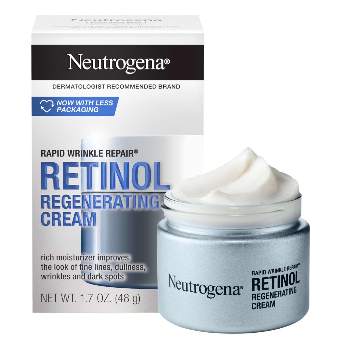 Neutrogena Rapid Wrinkle Repair Retinol Face Moisturizer, Daily Anti-Aging Face Cream with Retinol & Hyaluronic Acid to Fight Fine Lines, Wrinkles, Beauty & Personal Care Neutrogena