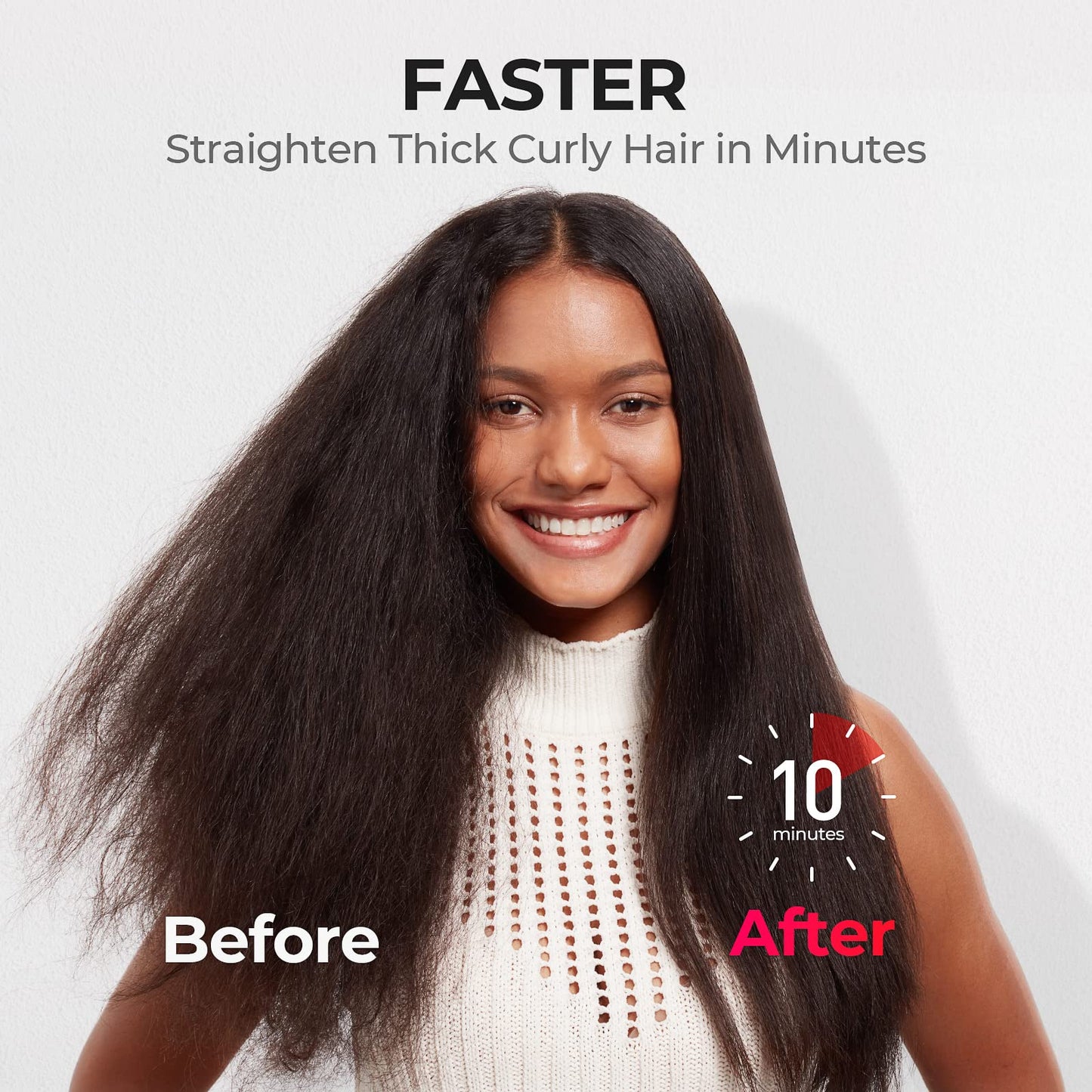 TYMO Hair Straightener Brush - Upgraded Ionic Plus Straightening Brush with Dense Bristles, 16 Temps, Dual Voltage | Ceramic Hot Comb for Women | Flat Beauty & Personal Care TYMO