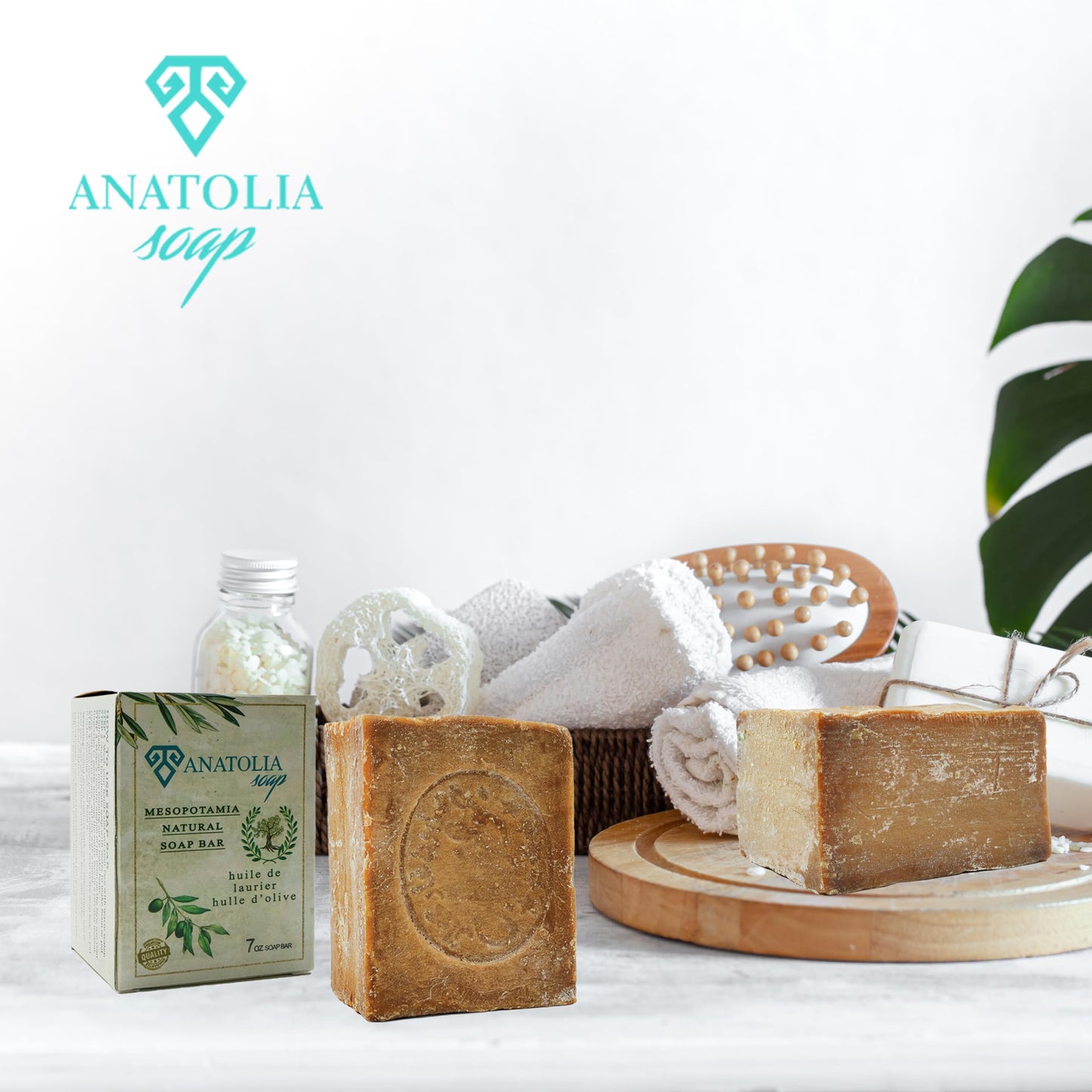 Aleppo Soap 100% Olive Oil Handmade Natural Castile Soap | Pure Olive Oil Aroma, No Additives | Large Aleppo Bar Beauty & Personal Care Anatolia Soap
