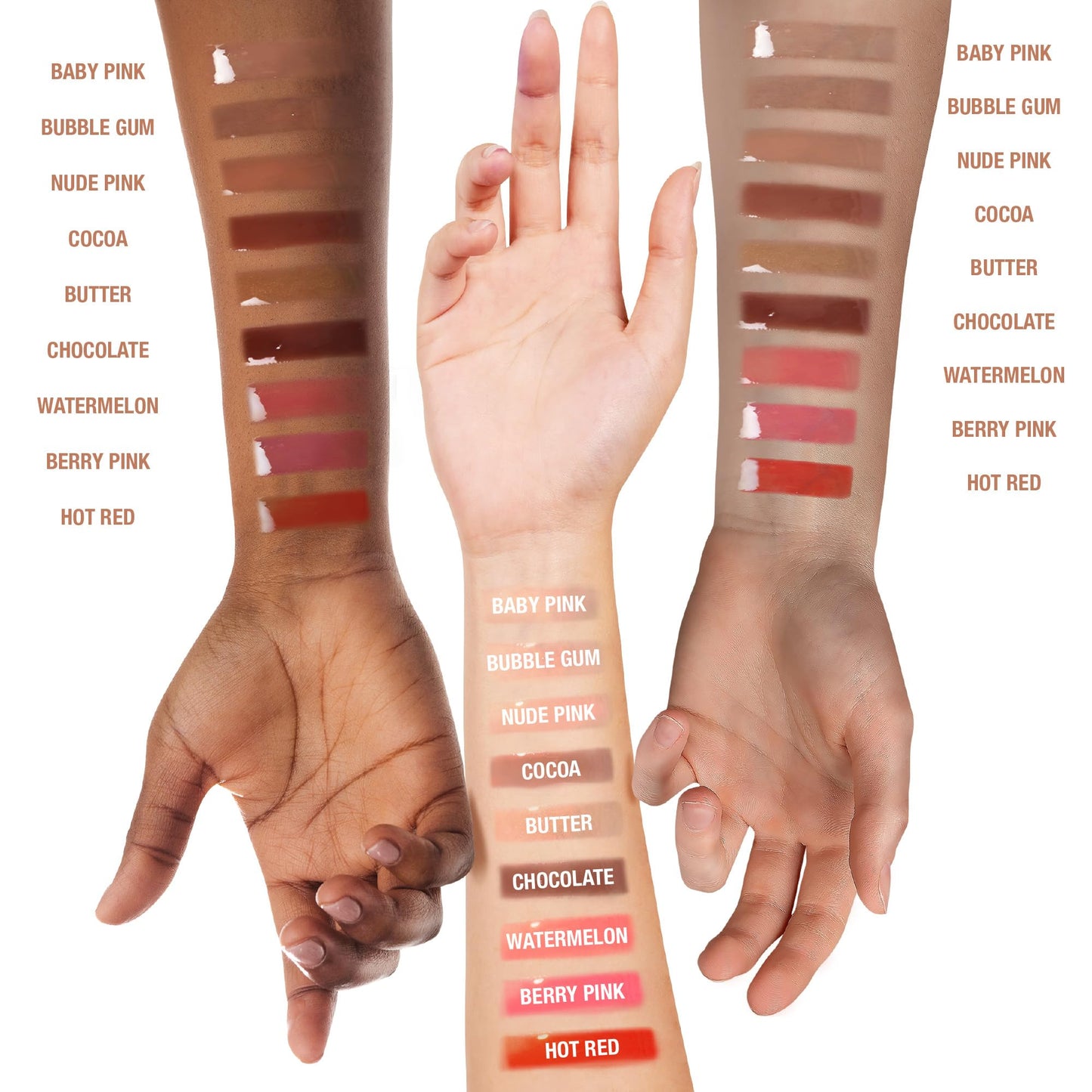 Ruby Kisses Broadway Vita-Lip Tinted Lip Gloss Set (3 Pack Cocoa, Butter, Chocolate) Ultra-Hydrating Coconut + Jojoba Oil & Soothing Formula Beauty & Personal Care Ruby Kisses
