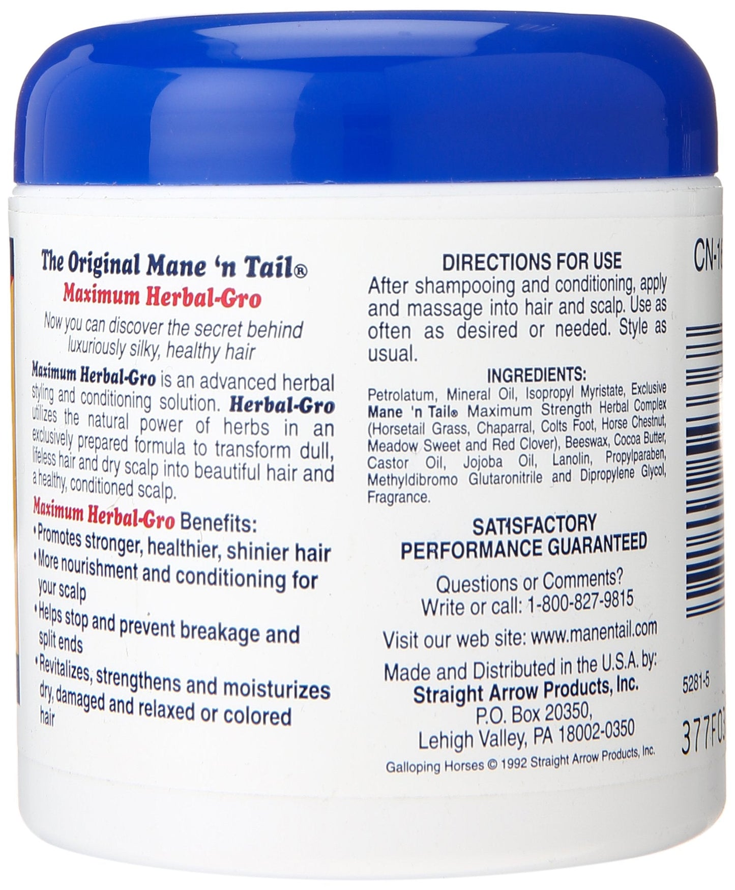 Mane 'n Tail Herbal Gro NATURAL CONDITIONER FOR HAIR & SCALP Pomade 5.5 Ounce Beauty & Personal Care Mane 'n Tail