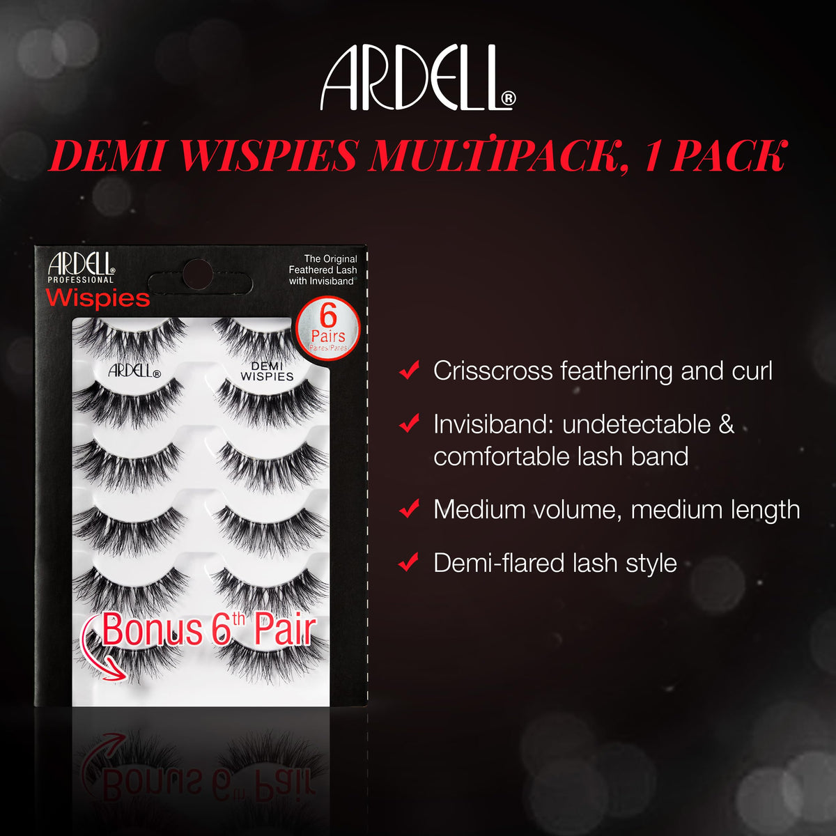 Ardell Demi Wispies Eyelashes - Multi-Dimensional, Eyelashes Natural Look, 6 Pairs Beauty & Personal Care Ardell