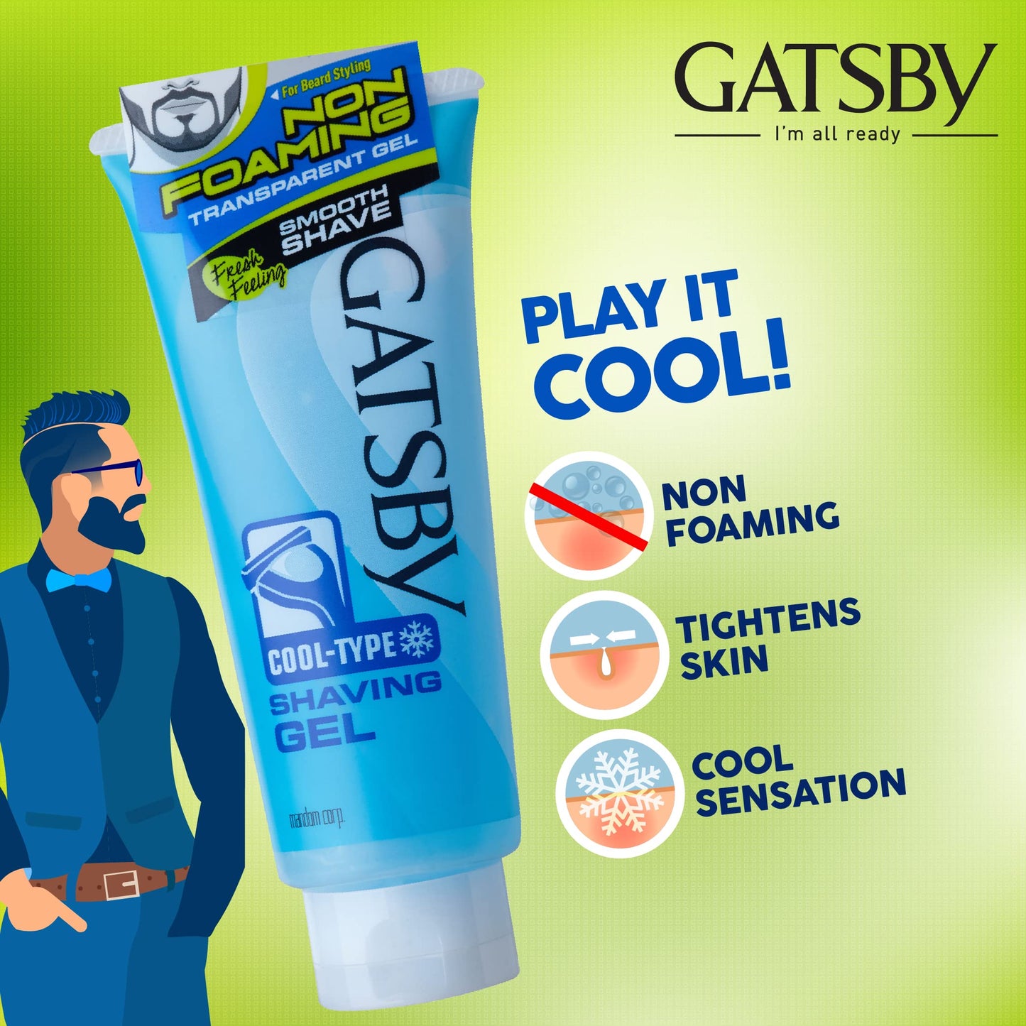 MANDOM Gatsby Shaving Gel Beauty & Personal Care Gatsby