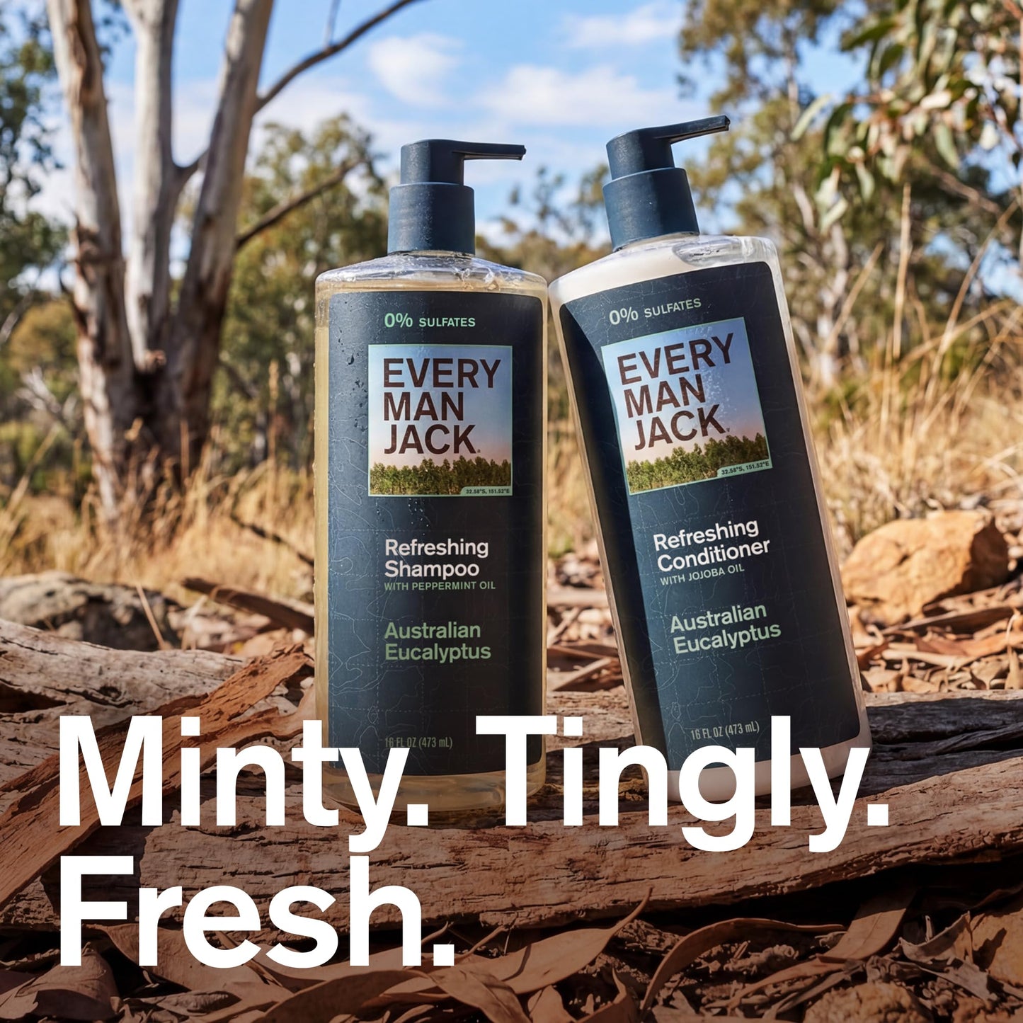 Every Man Jack Men's Shampoo and Conditioner Set - Australian Eucalyptus - Sulfate Free - Made w/Plant Powered Refreshing Ingredients like Peppermint Beauty & Personal Care Every Man Jack