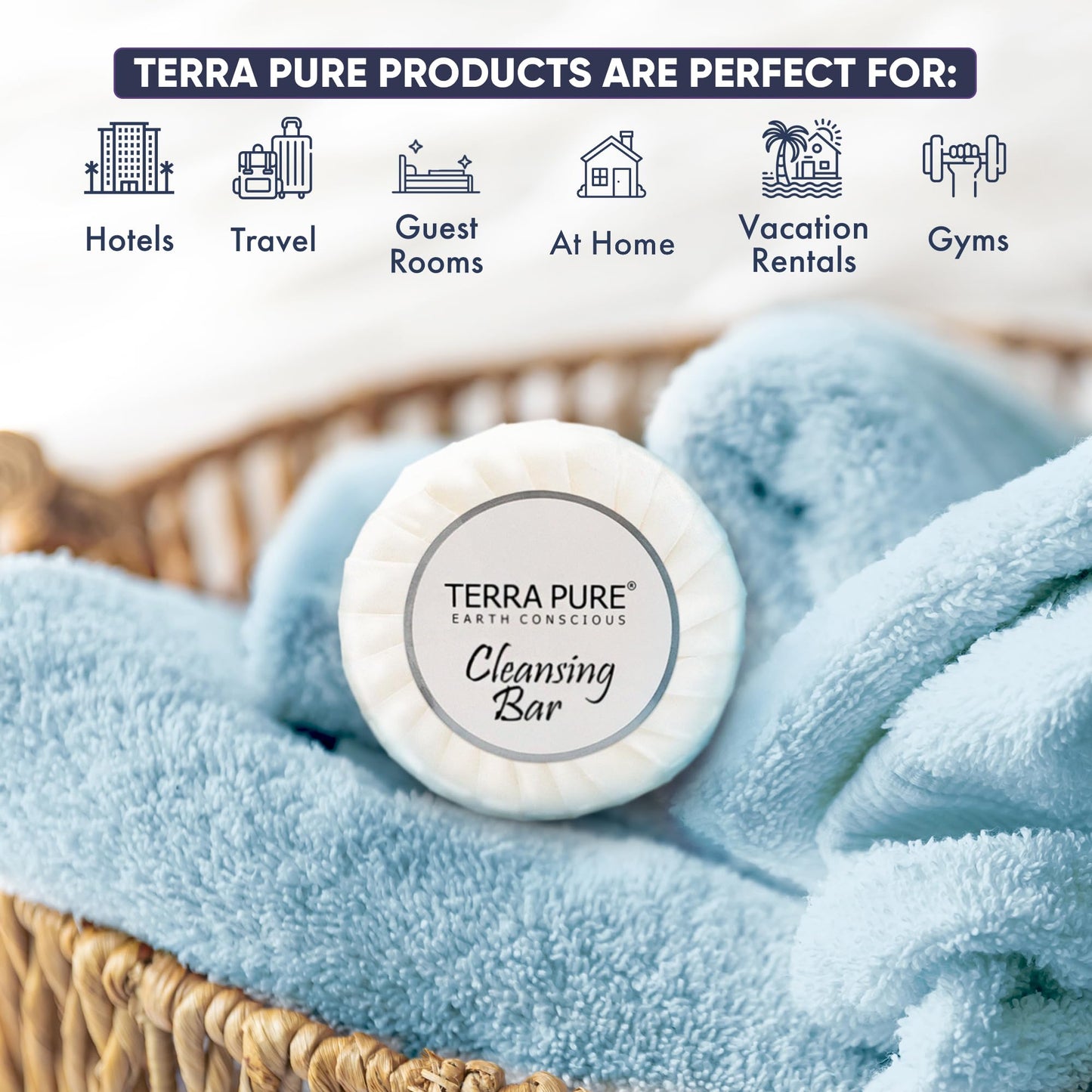 Travel Size Hotel Bar Soap 100 Count 0.6 oz Bars Guest Amenities for Hotels Vacation Rentals & Short Term Rentals Paraben Free White Tea & Coconut Beauty & Personal Care Terra Pure