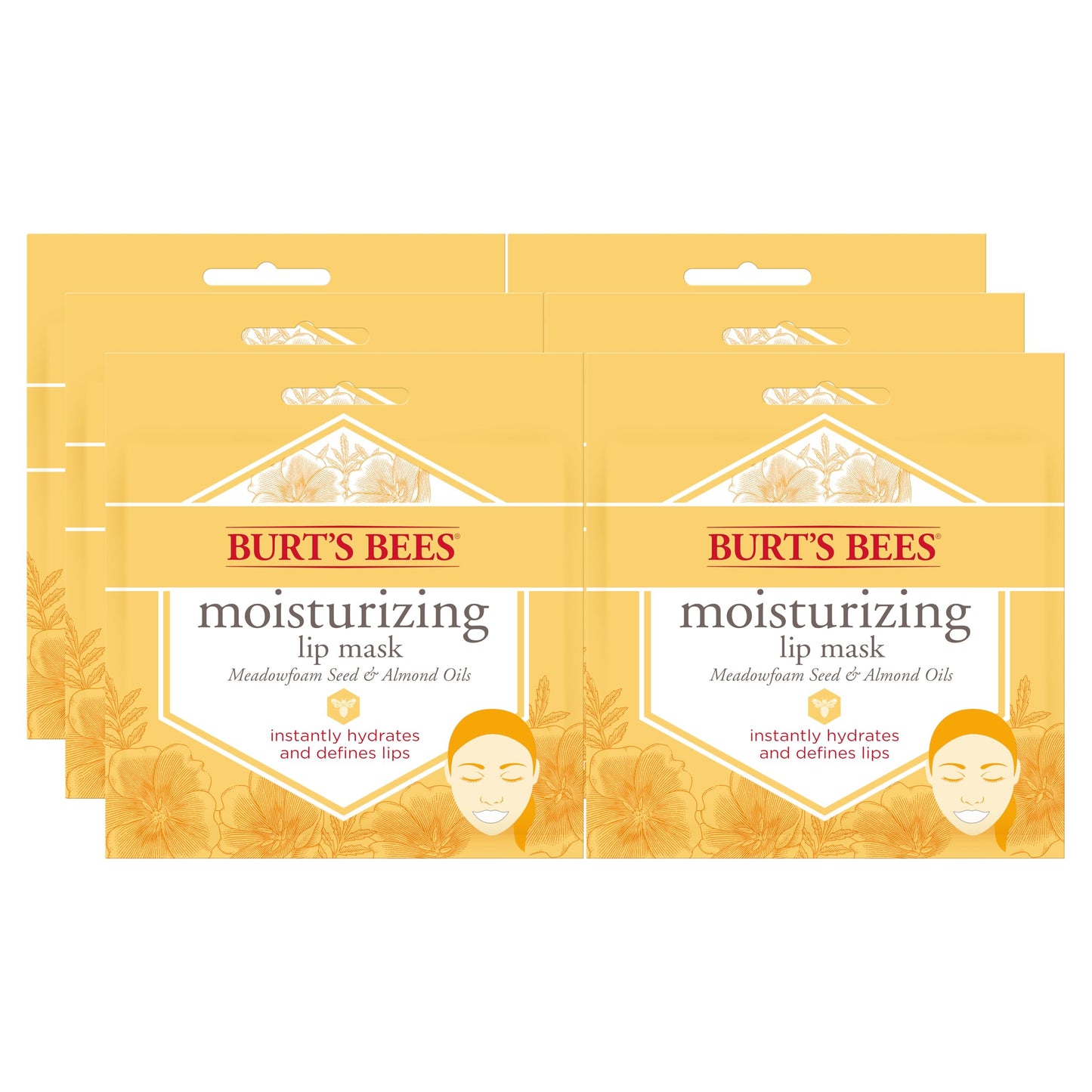 Burt's Bees 100% Natural Moisturizing Lip Mask, Single Use Conditioning Lip Care, 6 Count Beauty and Personal Care Burt's Bees