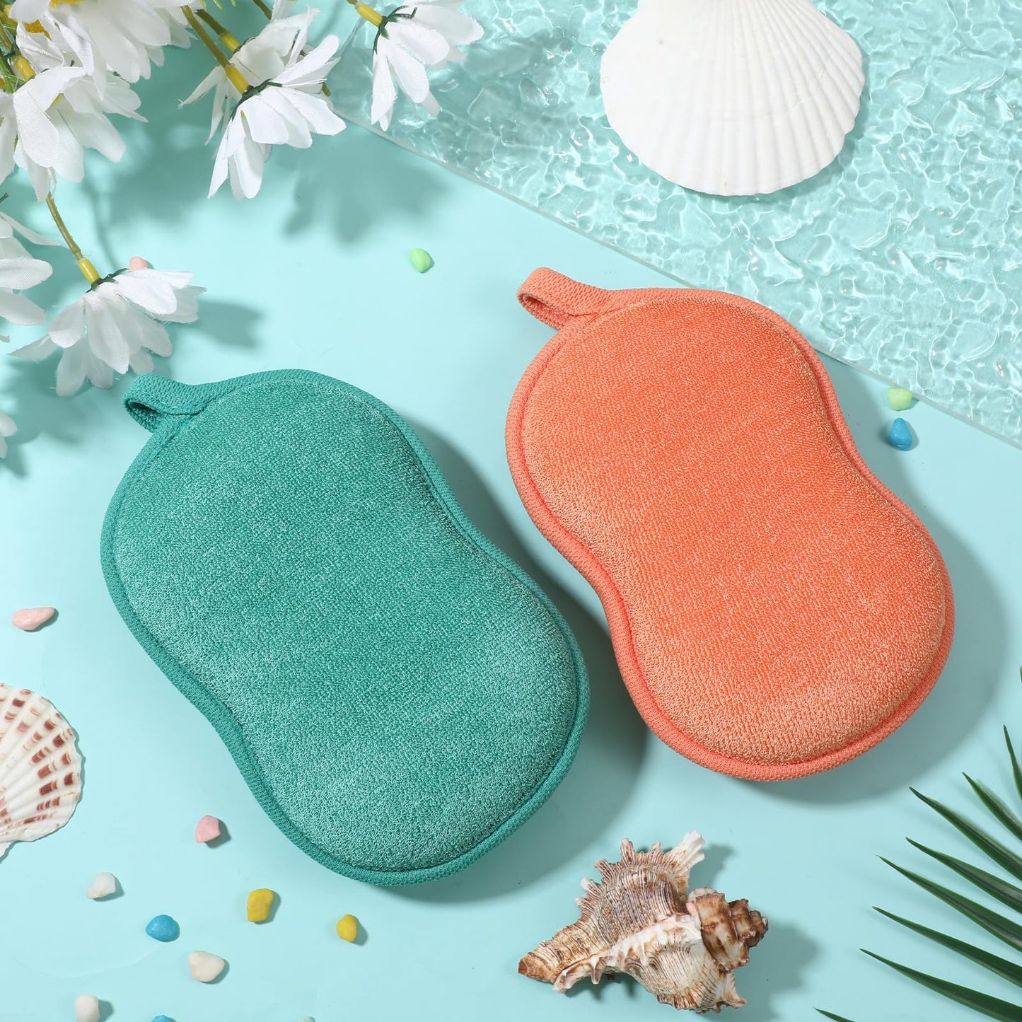 2 PCS Baby Bath Sponge, Soft Absorbent Baby Sponge for Bathing, Exfoliating Shower Sponge for Body, Bath Sponges Loofah for Infants Men Women Body All Beauty and Personal Care Tweruna