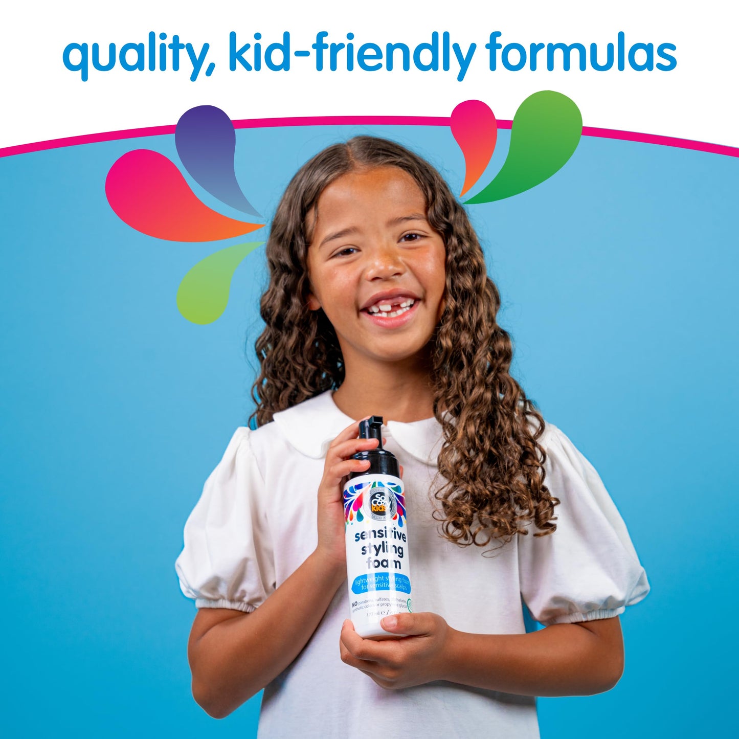 SoCozy Kids Sensitive Styling Foam - Sensitive Foam For Kids w/Straight or Curly Hair - Gentle Natural Hold Styler, Rosemary (6 fl oz) Beauty & Personal Care SO COZY
