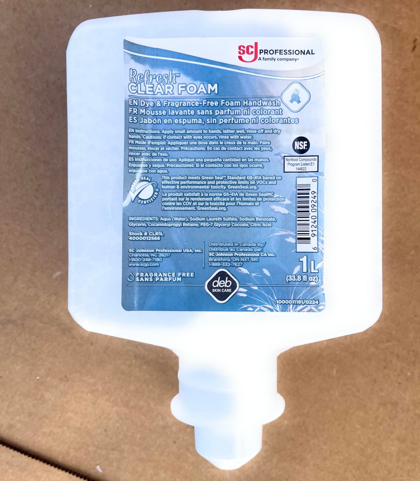 SC Johnson Professional REFRESH CLEAR FOAM HAND SOAP 1 LITER, Pack of 1 Beauty & Personal Care SC Johnson Professional