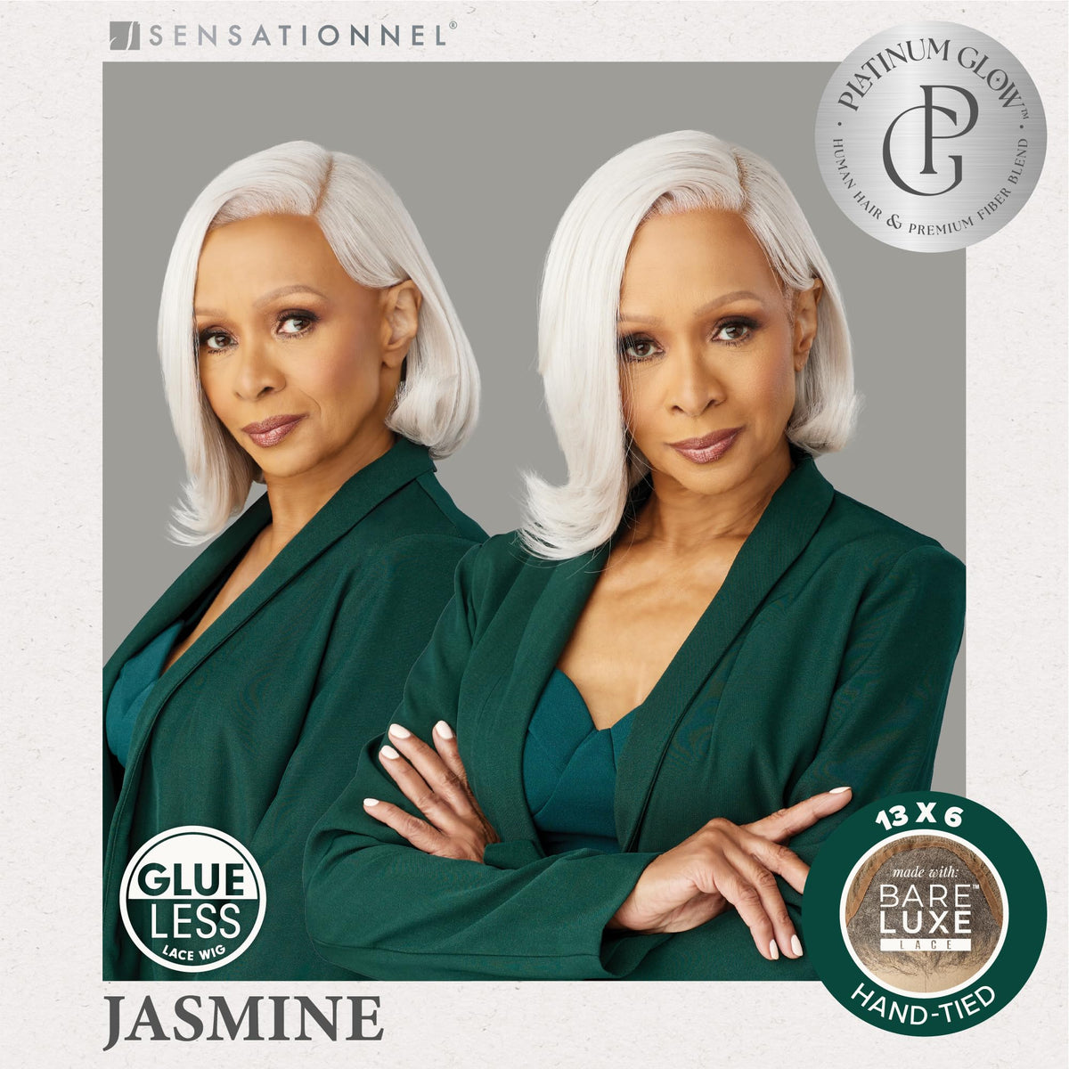 Sensationnel Platinum Glow 13x6 Wig-Jasmine, 1 JETBLACK