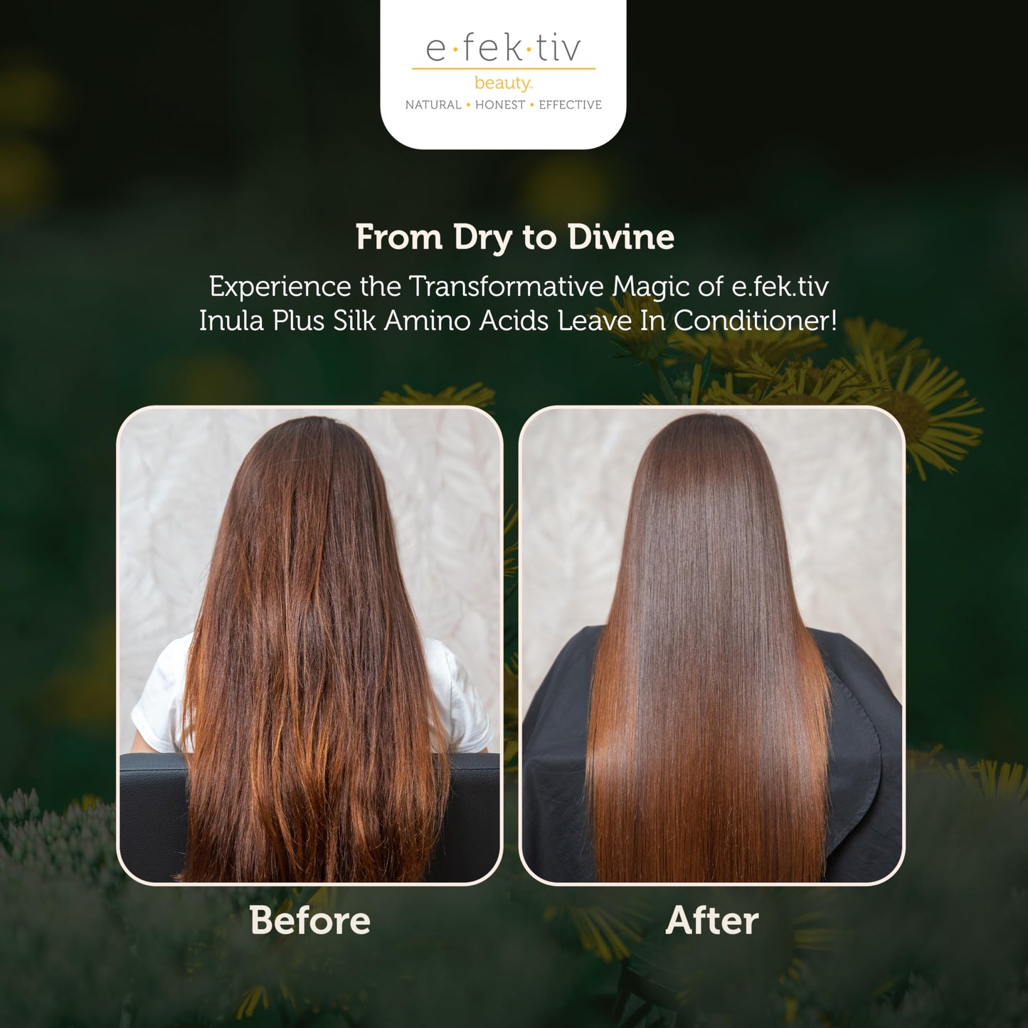 e.fek.tiv beauty Inula Plus Silk Amino Acids Leave In Conditioner-Deeply Nourishes Hair-Provides a Boost of Moisture-Leaves Tresses Silky Beauty & Personal Care e.fek.tiv beauty