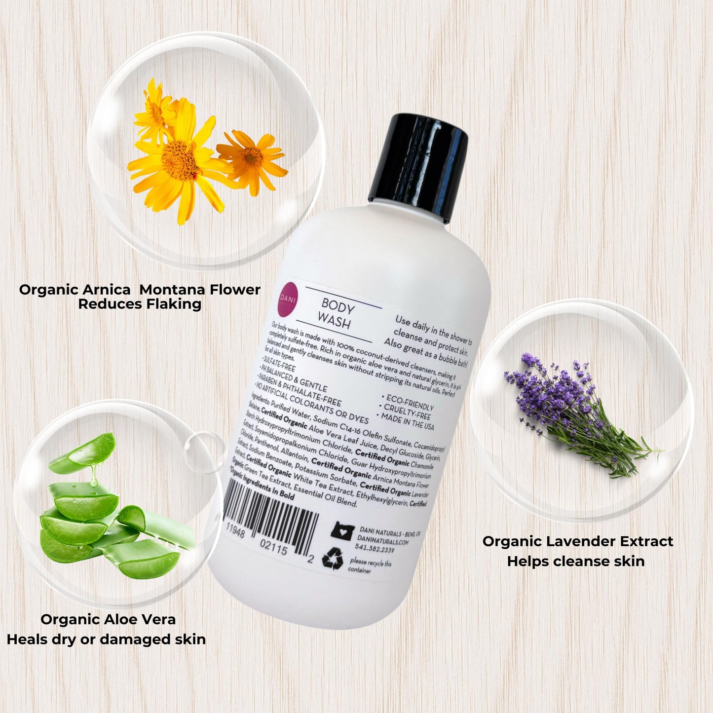 DANI Naturals Passion Fruit Body Wash, Vegan, Sulfate-Free, Made with Organic Ingredients, 12 fl oz Beauty & Personal Care DANI