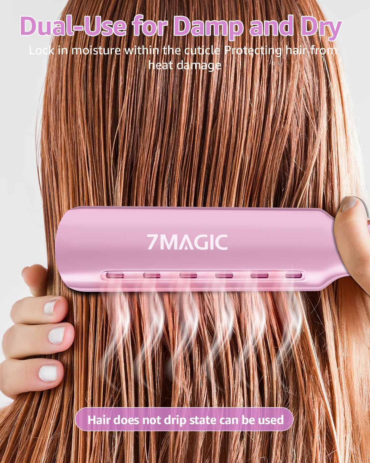 7MAGIC Nano Titanium 1.7" Flat Iron Hair Straightener for Thick Hair,Purple