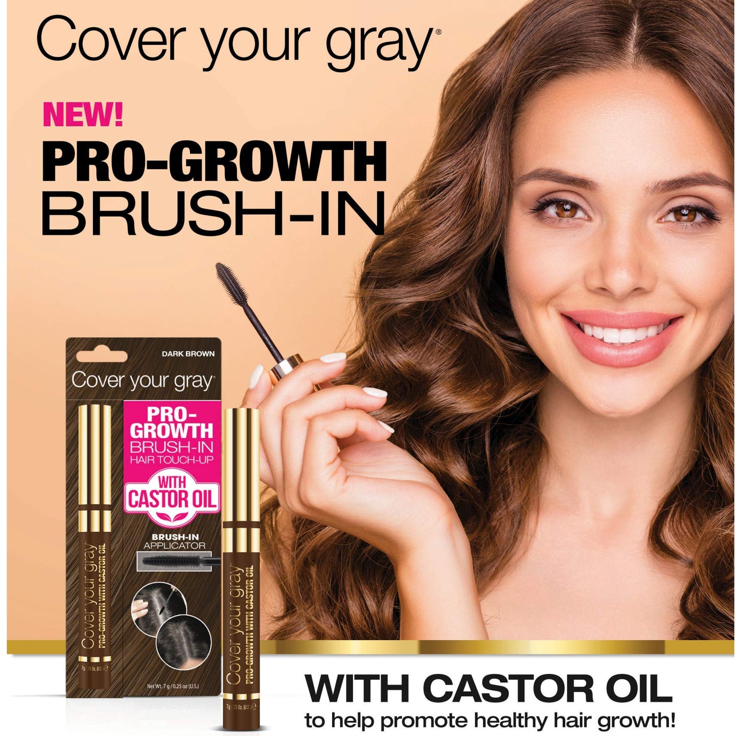 Cover Your Gray Pro-Growth Hair Touch-up with Castor Oil - Black Beauty & Personal Care Cover Your Gray
