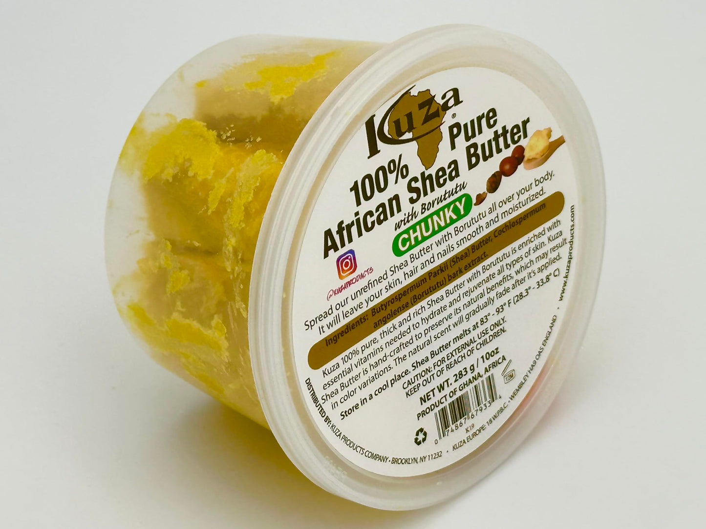 Kuza 100% Pure African Shea Butter with Borututu, Chunky Yellow, 10 oz Beauty & Personal Care Kuza