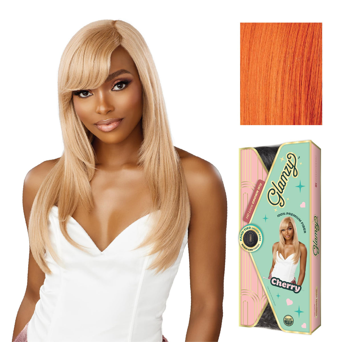 Sensationnel Glamzy Lace Crown Wig-Cherry, GINGERCOPPER