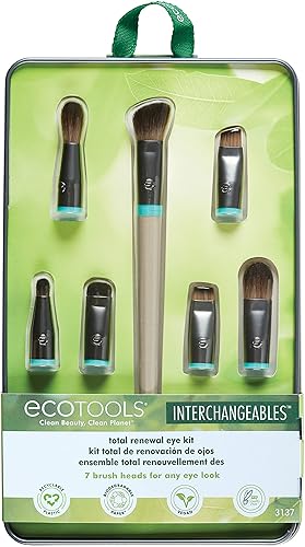 EcoTools Interchangeables Total Renewal Eye Makeup Brush Kit, Customizable Makeup Brushes for Eyeshadow, Travel-Friendly Kit, Eco-Friendly Synthetic Beauty & Personal Care EcoTools