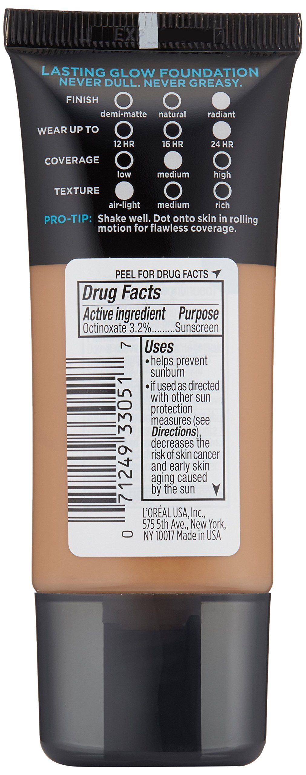 L'Oréal Paris Infallible Pro-Glow Foundation, Classic Tan, 1 fl. oz.