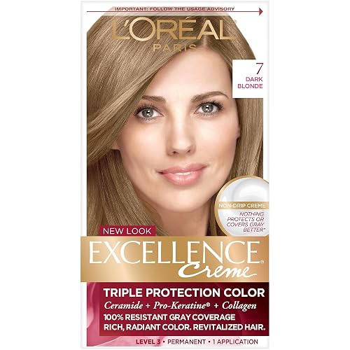 L’Oreal ParisExcellence Triple Protection Permanent Hair Color Creme Dark Blonde [7] 1 ea (Pack of 4) Beauty & Personal Care L'Oreal Paris