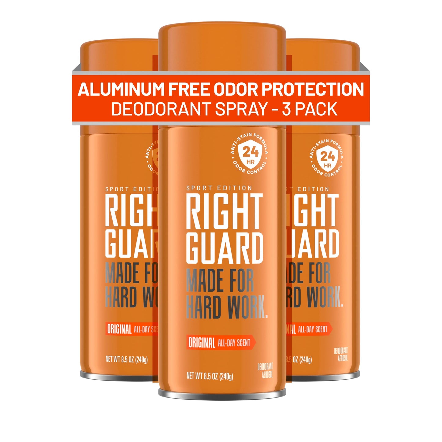Right Guard Sport Original Scent Deodorant Spray - Aluminum Free Spray Deodorant for Men, 24-Hour Odor Protection, Anti-Stain, & Long-Lasting, 8.5 oz Beauty and Personal Care Right Guard