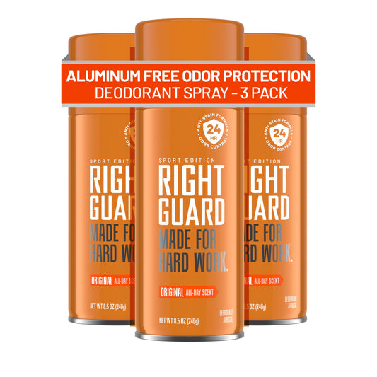Right Guard Sport Original Scent Deodorant Spray - Aluminum Free Spray Deodorant for Men, 24-Hour Odor Protection, Anti-Stain, & Long-Lasting, 8.5 oz Beauty and Personal Care Right Guard