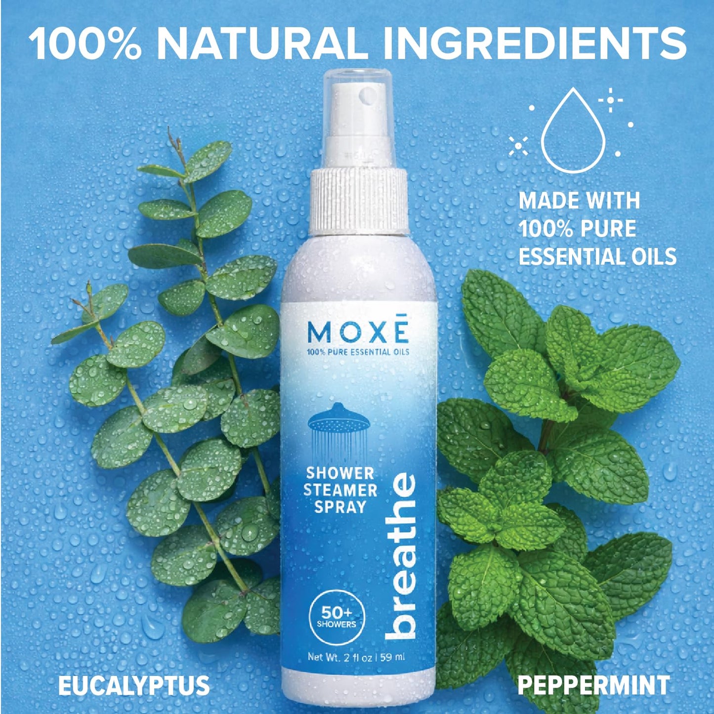 MOX? Shower Steamer Spray Breathe Essential Oil Shower Spray - Relaxing Aromatherapy Mist for Home Spa Experience - Pure Plant Based Fragrance Beauty and Personal Care MOXE