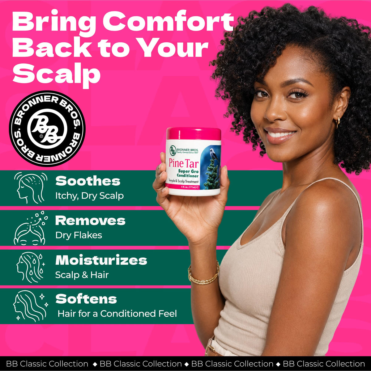 Bronner Bros BB Pine Tar Super Gro Conditioner - Temple & Scalp Treatment