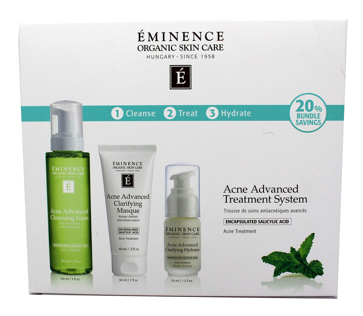 Eminence Organic Skincare Acne Advanced Treatment System, 3 Fl Oz, 3 Count Beauty & Personal Care Eminence