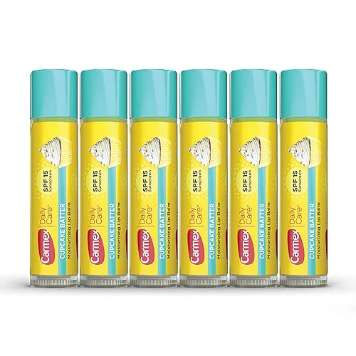 Carmex Daily Care Moisturizing Lip Balm with SPF 15, Cupcake Batter Lip Balm Sticks, 0.15 OZ Each - 6 Count Beauty & Personal Care Carmex