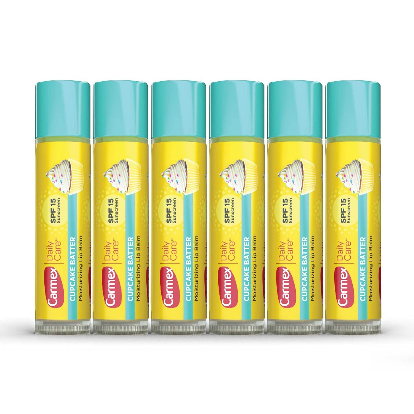 Carmex Daily Care Moisturizing Lip Balm with SPF 15, Cupcake Batter Lip Balm Sticks, 0.15 OZ Each - 6 Count Beauty & Personal Care Carmex