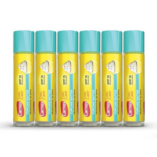Carmex Daily Care Moisturizing Lip Balm with SPF 15, Cupcake Batter Lip Balm Sticks, 0.15 OZ Each - 6 Count Beauty & Personal Care Carmex