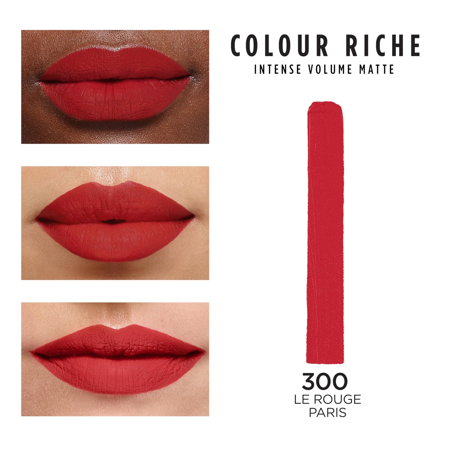 L'Oreal Paris Colour Riche Intense Volume Matte Lipstick, Lip Makeup Infused with Hyaluronic Acid for up to 16HR Wear, Le Rouge Paris, 0.06 Oz Beauty & Personal Care L'Oreal Paris