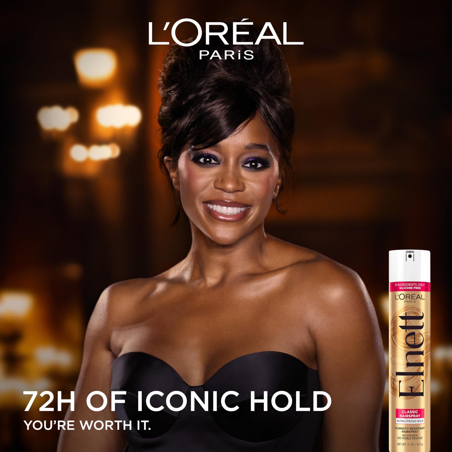 L'Oreal Paris Elnett Satin Hairspray Extra Strong Hold Travel Size 2.2 Ounce (1 Count) (Packaging May Vary) Beauty & Personal Care L'Oreal Paris