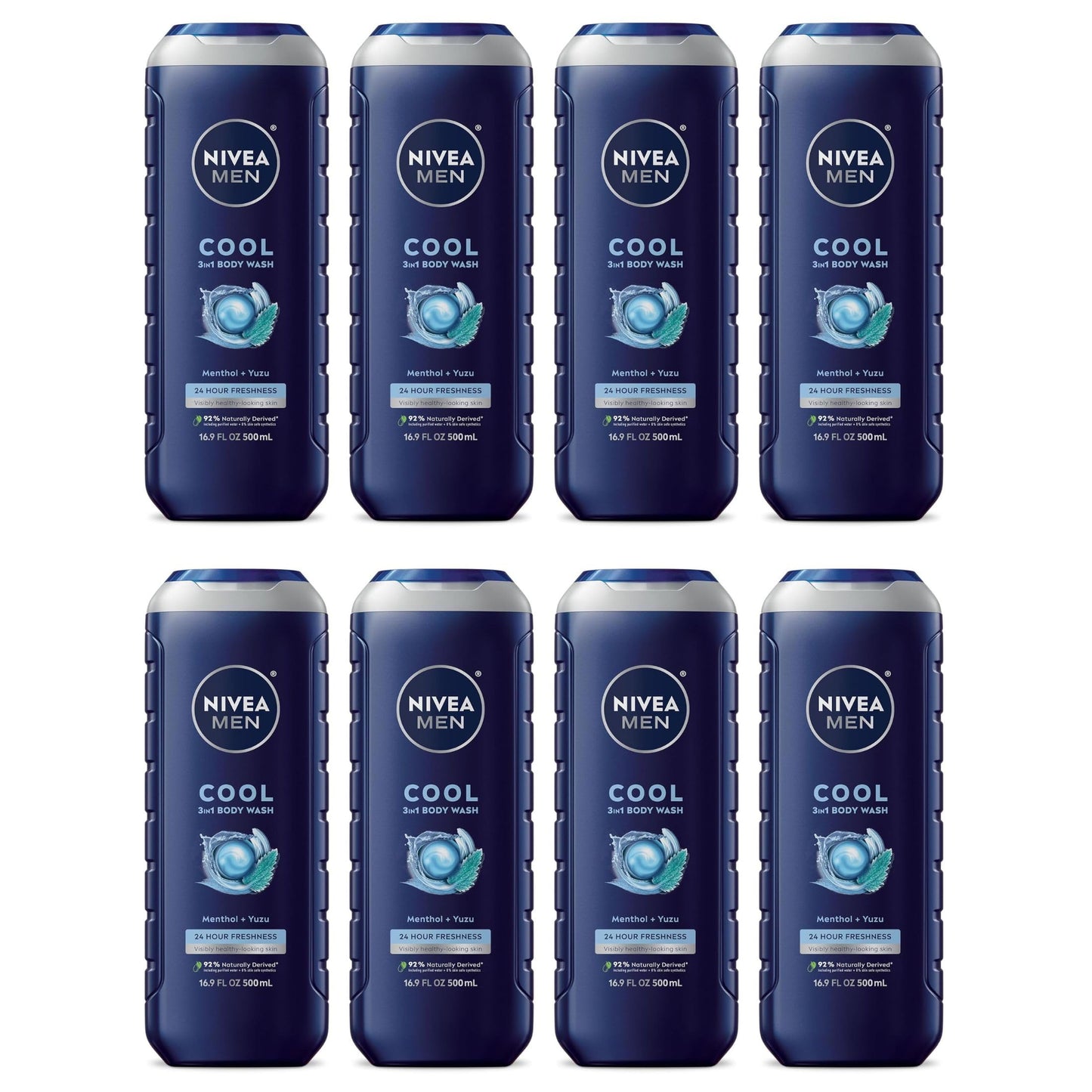 NIVEA FOR MEN Body Wash Cool 16.90 oz (Pack of 8) Beauty & Personal Care NIVEA MEN