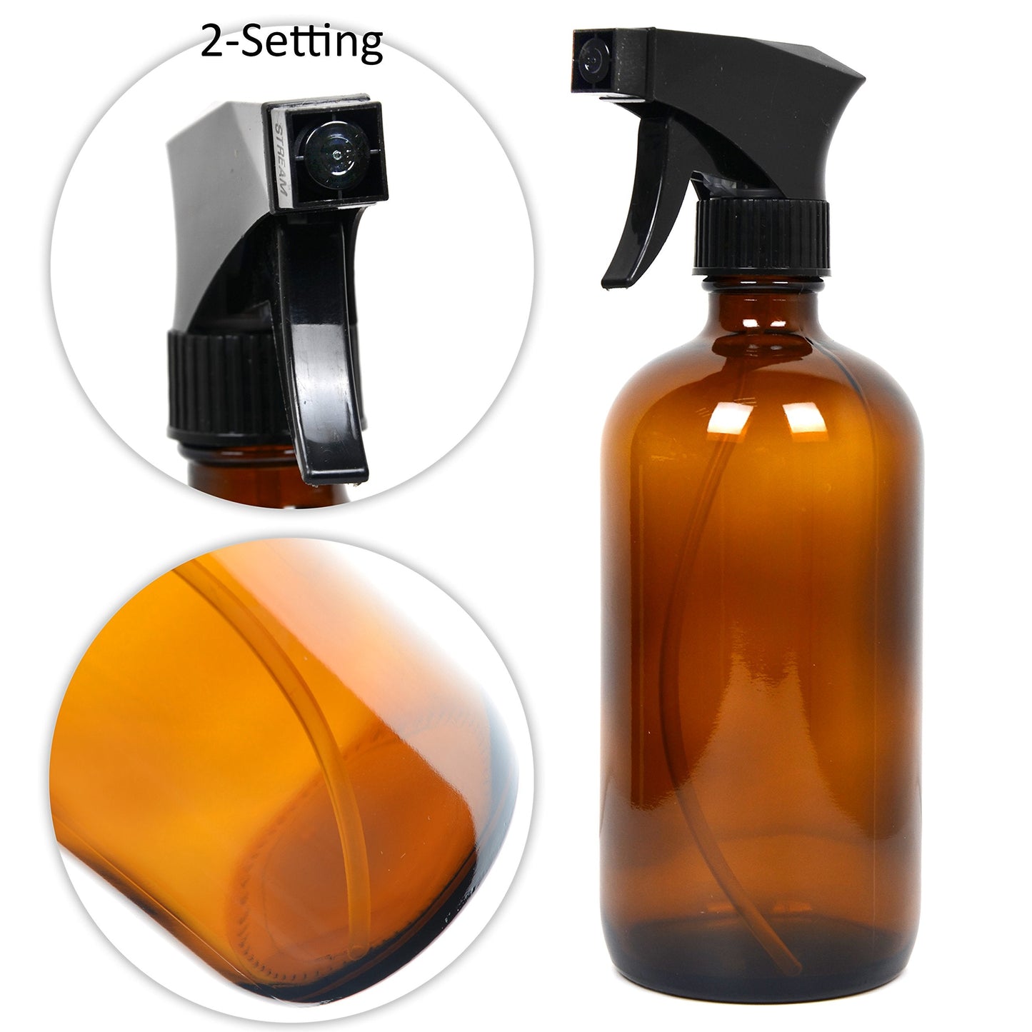 Youngever 5 Pack Empty Amber Glass Spray Bottles, 8 Ounce Refillable Container for Essential Oils, Cleaning Products, or Aromatherapy, Trigger Sprayer Beauty & Personal Care Youngever