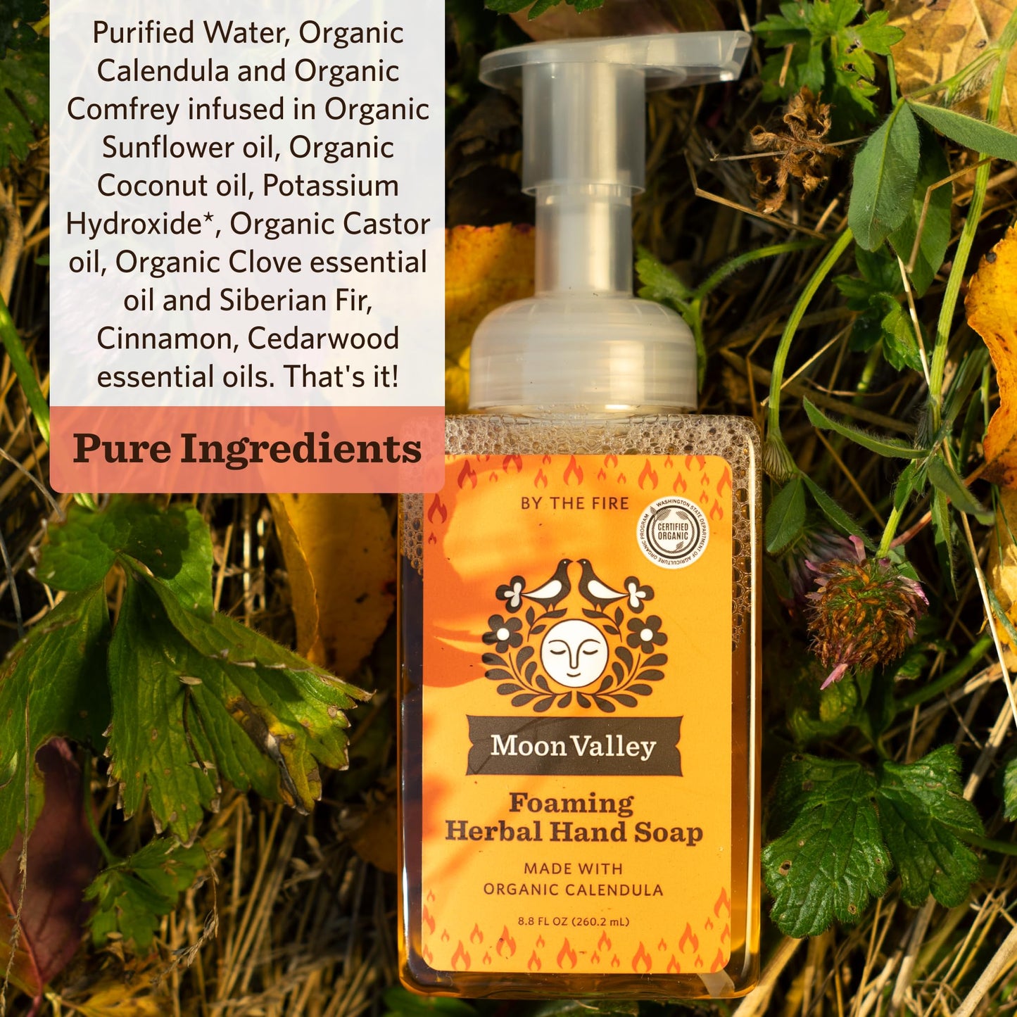 Moon Valley Herbal Foaming Hand Soap, Vegan (By the Fire, Recyclable Bottle) Beauty & Personal Care Moon Valley Organics