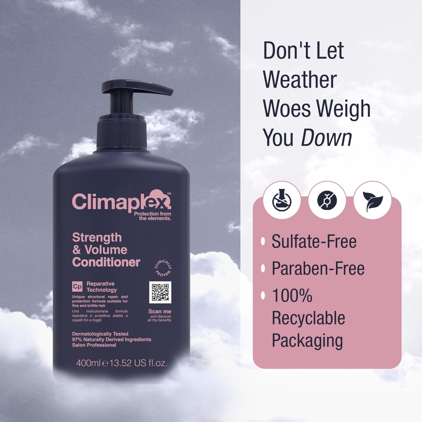 Climaplex Strength and Volume Shampoo and Conditioner Set - Moisturizes and Protects - Detangles Knots - Adds Body and Shine - All Hair Types - 2 pcs Beauty & Personal Care Climaplex