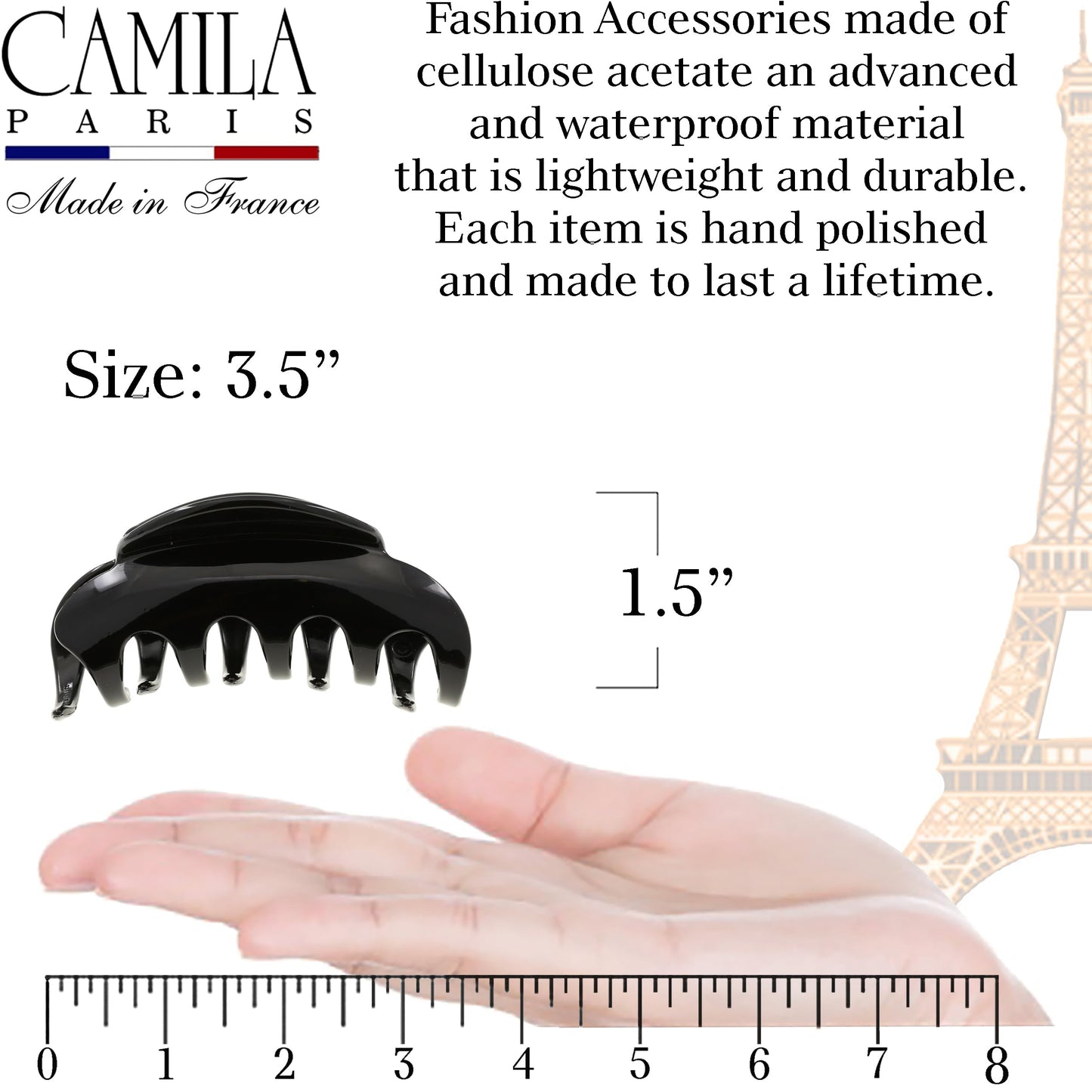 Camila Paris CP2385 French Hair Clip for Women for Thick Hair for Long Curly Wavy Hair, Large, Girls Hair Claw Clips Jaw Styling Hair Accessories Beauty & Personal Care Camila