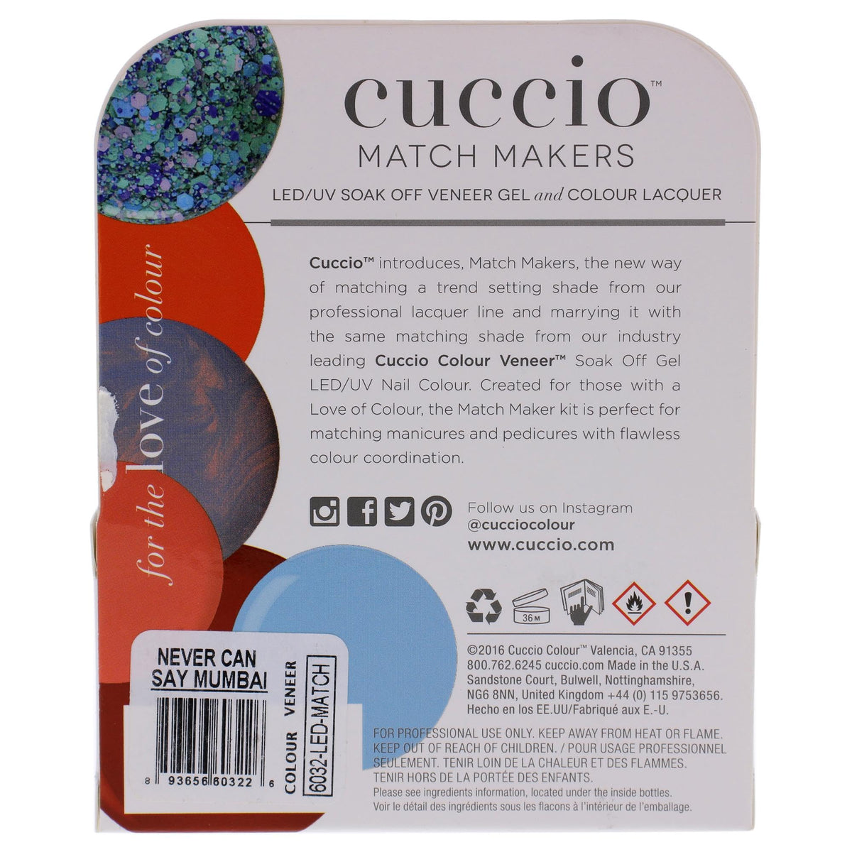 Cuccio Matchmaker Colour Nail Lacquer & Veneer Gel Polish, 2 pc