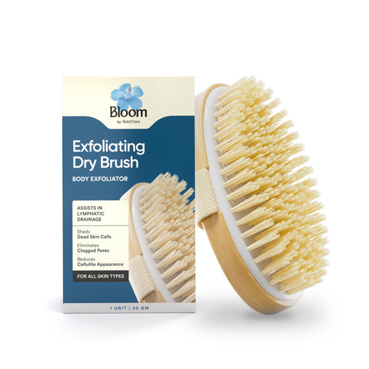 Bloom by Boldcare Exfoliating Oval Dry Bath Brush for Lymphatic Drainage & Cellulite Appearance Sheds Dead Skin Cells & Prevents Ingrown Hair Wooden Beauty and Personal Care Bloom by Boldcare