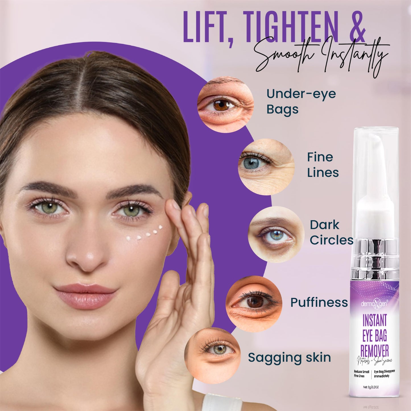 Dermaxgen Instant Under Eye Bag Remover Cream - Dark Circles Under Eye Treatment Cream for Wrinkles & Puffiness - Advanced Anti-Aging Formula Beauty & Personal Care DERMAXGEN