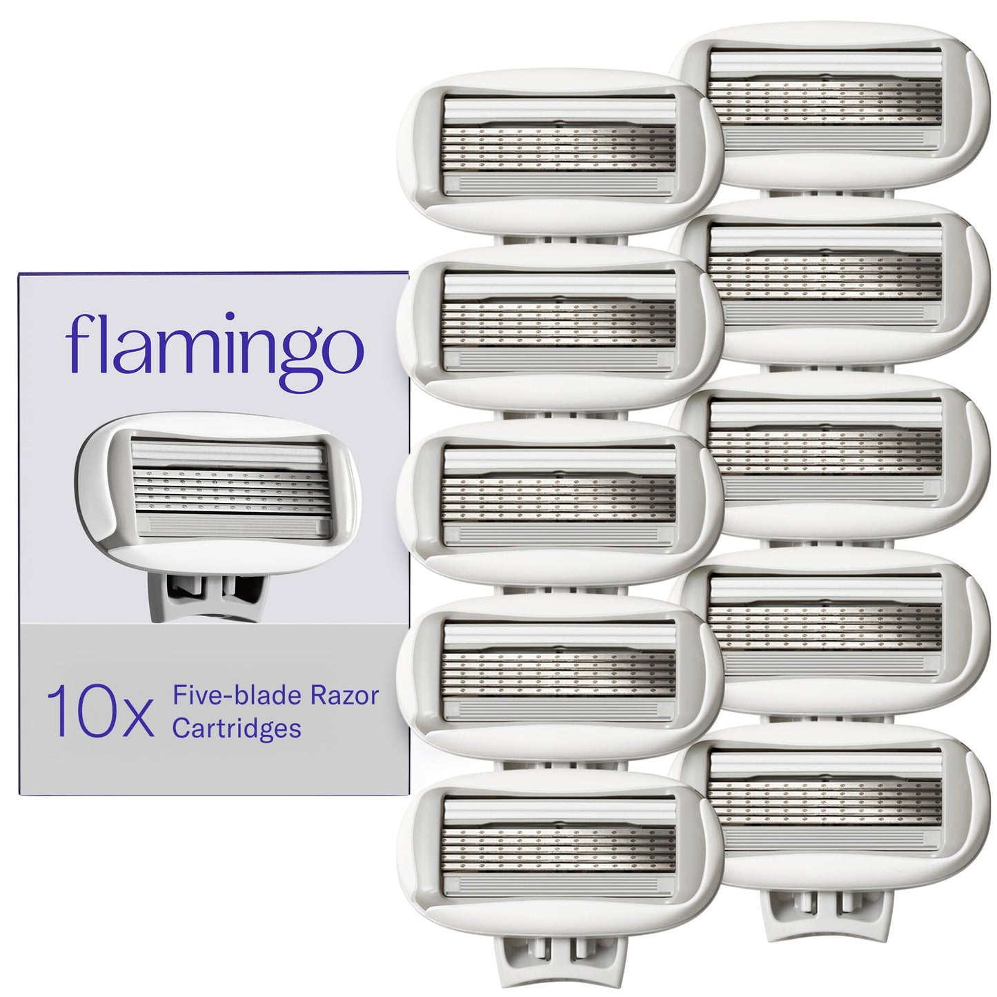Flamingo Women's Original Razor Blade Refill Cartridges for Women - 10 Count - 5-Blade Shaving Razors for Women Beauty and Personal Care Flamingo