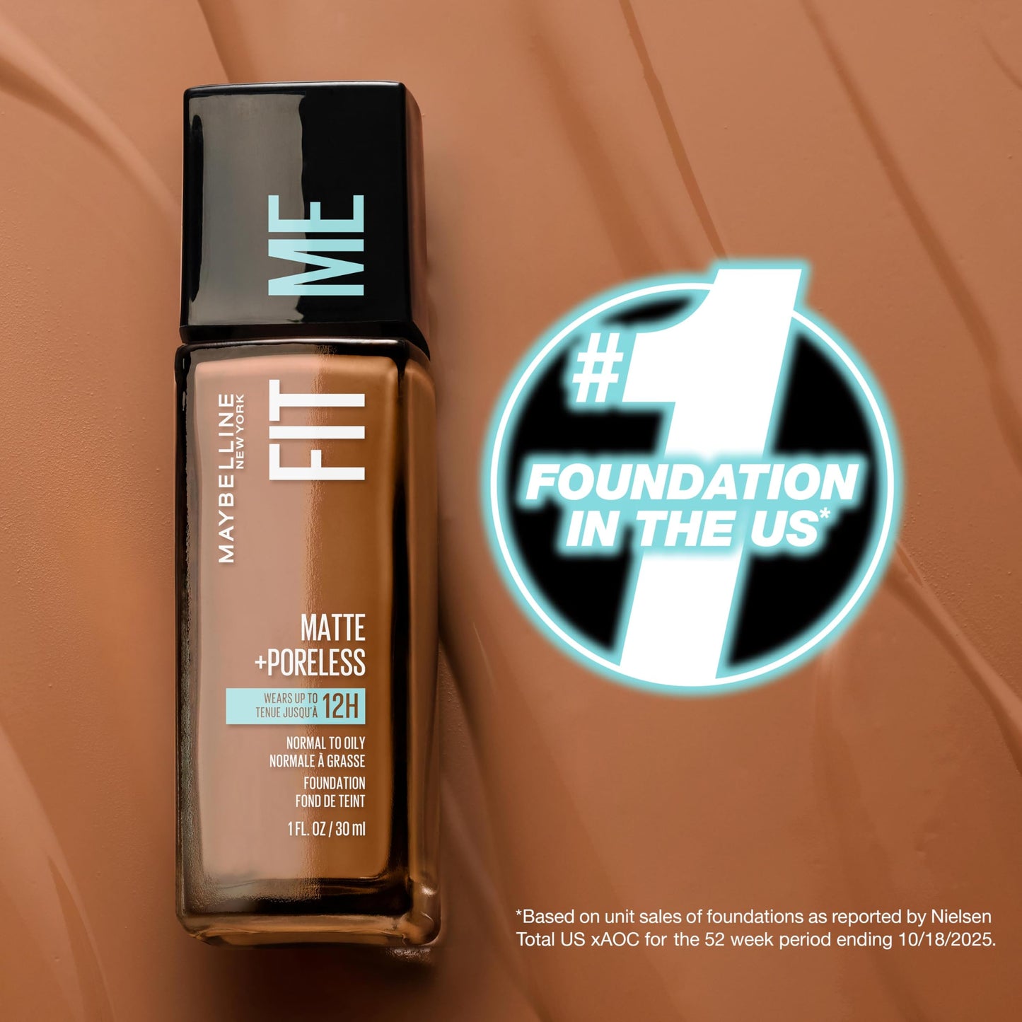 Maybelline Fit Me Matte + Poreless Liquid Oil-Free Foundation Makeup, Natural Beige, 1 Count (Packaging May Vary) Beauty and Personal Care MAYBELLINE