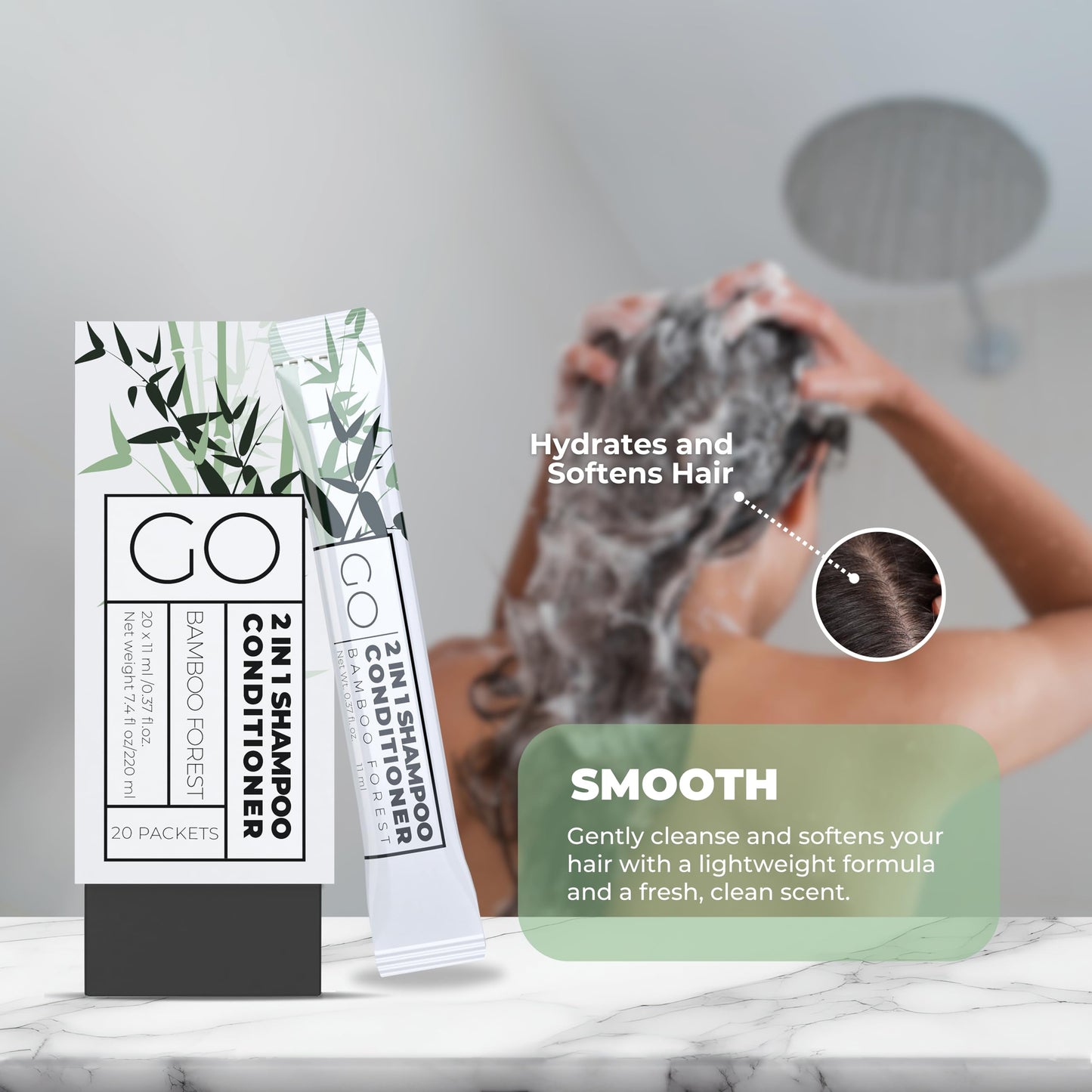 Travel Size Shampoo and Conditioner Set of 20 - 2 in 1 Single Use Travel Shampoo and Conditioner (Sulfate Free) - Hotel Amenities, Homeless Care Kit. Beauty & Personal Care Go Essentials
