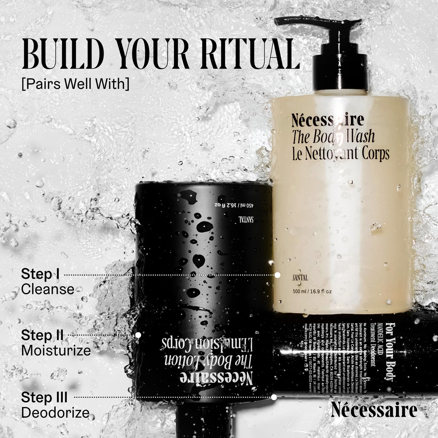Nécessaire The Body Wash Santal - Natural Body Wash for Women & Men, Therapeutic Shower Gel with Epsom Salt + Minerals. Gel Cleanse, 8.4 fl oz. Beauty & Personal Care Nécessaire
