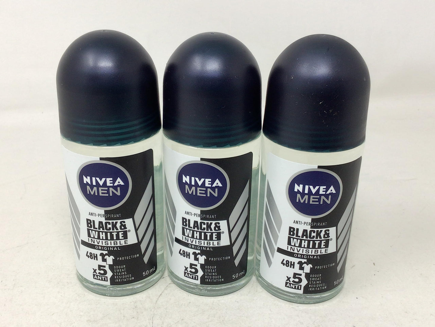 Nivea for Men Deodorant Roll On 1.69 Oz (Invisible B&W Power) Pack of 3 Beauty and Personal Care NIVEA