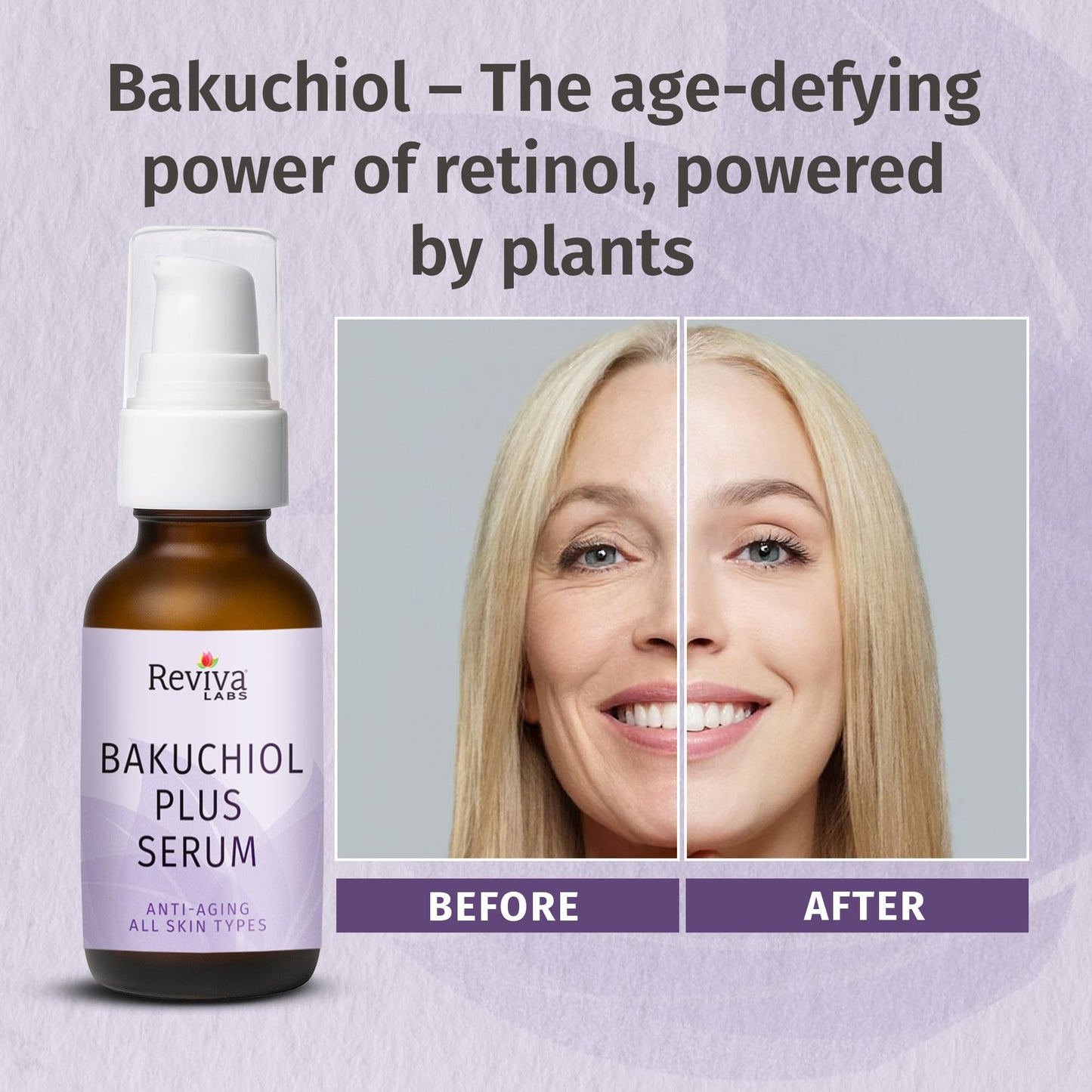 Reviva Labs Bakuchiol Serum - Natural Retinol Alternative Serum for Face with Alfalfa & Artichoke Extract - Hydrating Vegan Formula for Smoother Beauty & Personal Care Reviva Labs