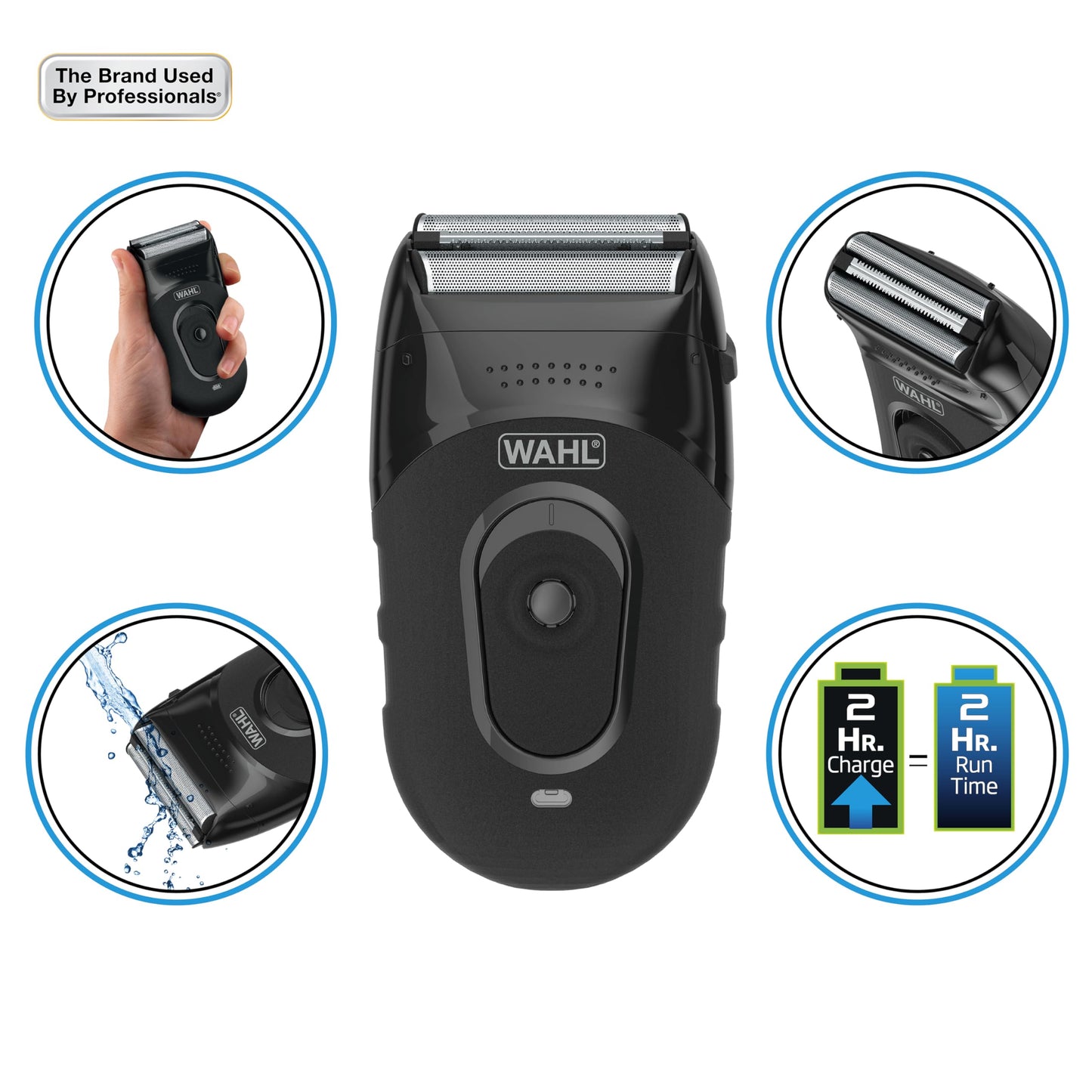Wahl Compact Rechargeable Lithium Ion Shaver Kit with Hygienic Rinseable Foils & Cutter Bar with Dual Flexible Foils that Move with the Contours Beauty and Personal Care Wahl