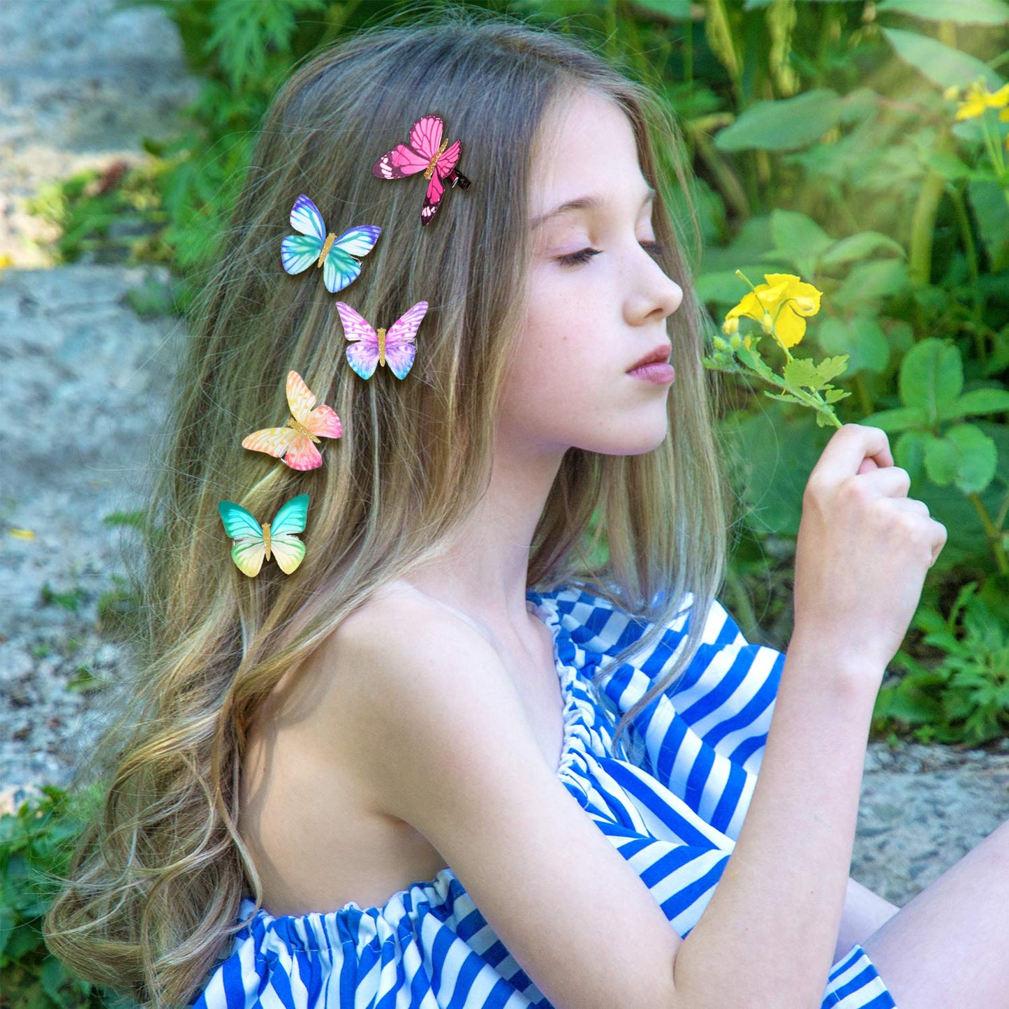 Boao 18 Pieces Butterfly Hair Clips Glitter Barrettes Fabric 90s Butterfly Snap Clips for Teens Women Hair Accessories DIY Crafts Wedding and Back Beauty & Personal Care Boao