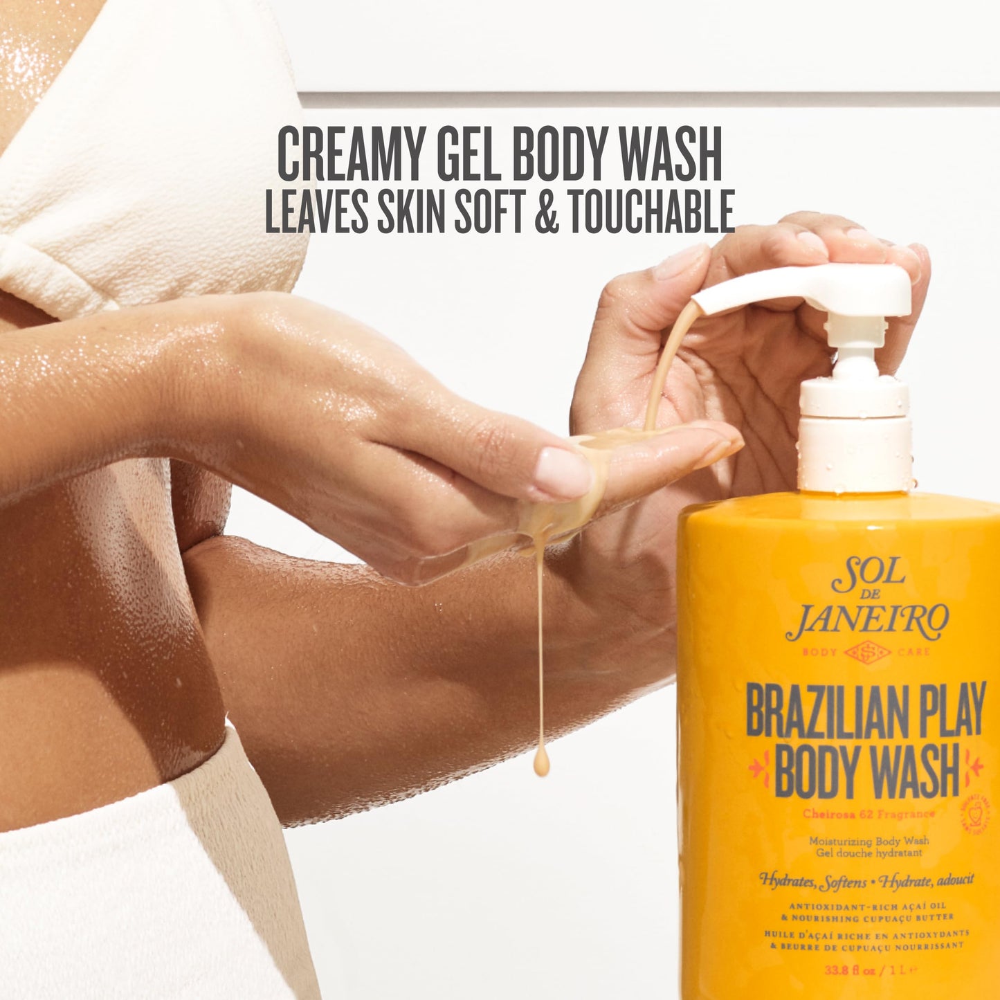 Sol de Janeiro Brazilian Play Moisturizing Shower Cream Gel Body Wash - 1L Jumbo Size with Pump Beauty & Personal Care Sol de Janeiro